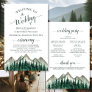 Watercolor Mountain Pines Budget Wedding Program