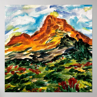 Watercolor mountain print