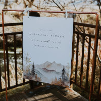 Watercolor Mountain Rehearsal Dinner Welcome