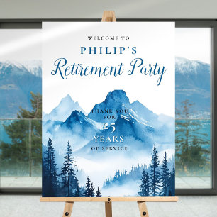 Watercolor Mountain Retirement Party Welcome Sign