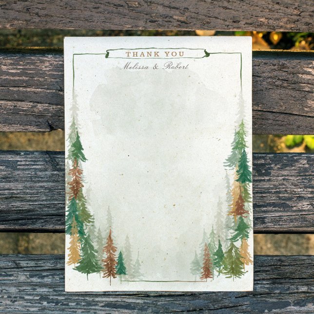 Watercolor Mountain Rustic Wedding Thank You card (Creator Uploaded)