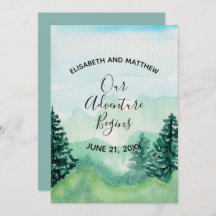 Watercolor Mountain Save the Date