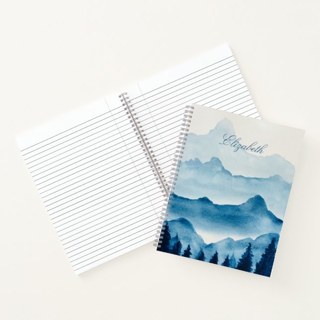 Watercolor Mountain Scenery Notebook (Inside)