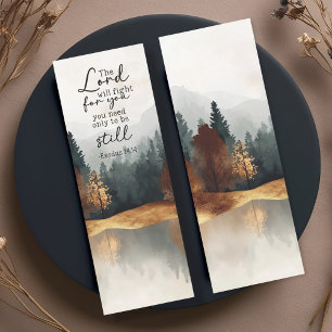Watercolor Mountain Scripture Exodus 14:14 Bookmarks