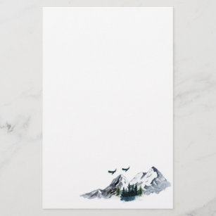 Watercolor Mountain Stationery Paper