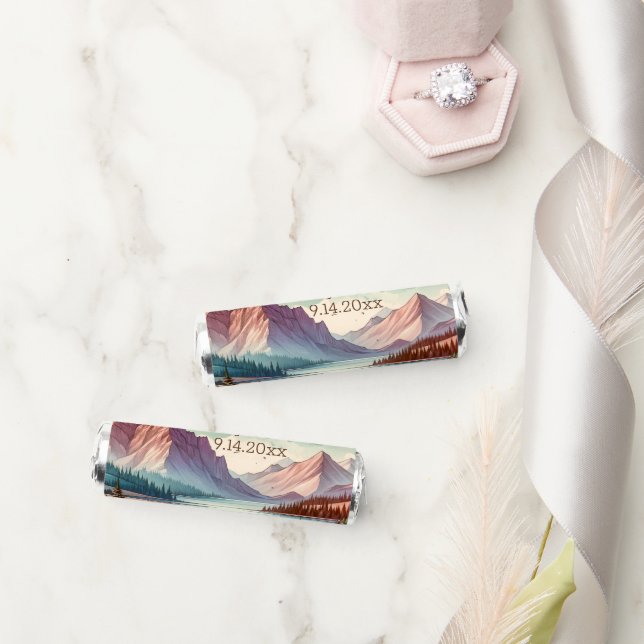 Watercolor Mountain Views Wedding  Breath Savers® Mints (Wedding)
