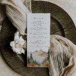 Watercolor Mountain Wedding Menu<br><div class="desc">This is a mountain themed menu featuring a beautiful watercolor mountain scene and an elegant font pairing. All wording and most fonts are editable on this rustic sunflower design. The only colors that are not editable are the colors of the watercolor mountain desgin. // For matching designs, search SAWYER in...</div>
