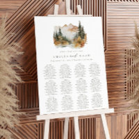 Watercolor Mountain Wedding Seating Chart