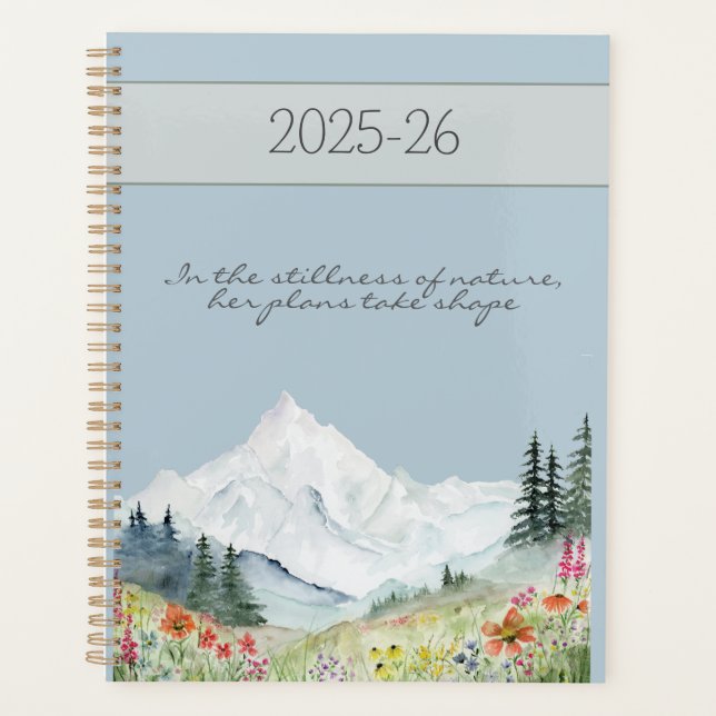 Watercolor Mountain Wildflower  Planner (Front)
