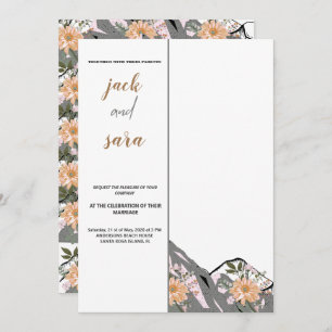 Watercolor Mountain Wildflower Wedding Invitation