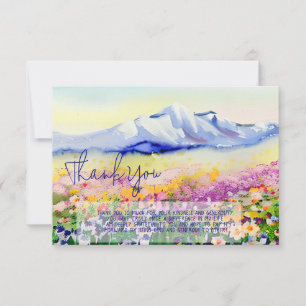 Watercolor mountain wildflowers customizable card