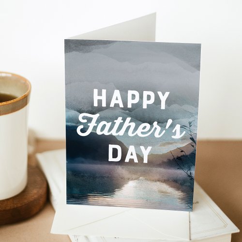 Watercolor Mountains and Lake Fathers Day Card