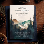 Watercolor Mountains And Pine Forest Wedding Invitation<br><div class="desc">Introducing our Watercolor Mountains And Pine Forest Rustic Wedding Invitation, a stunning way to invite your guests to your special day! This invitation features a breathtaking watercolor illustration of mountains and pines, creating a serene and natural backdrop for your rustic wedding. The soft pastel colors of the watercolor in hues...</div>