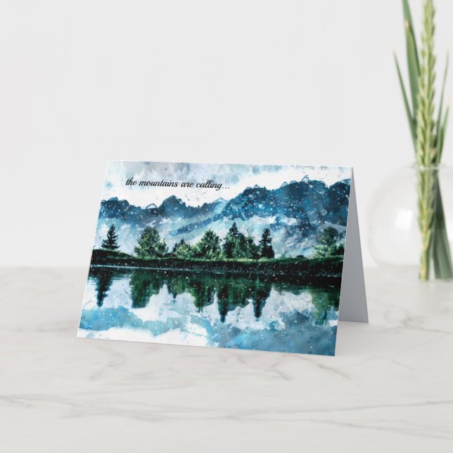 Watercolor Mountains  Card (Front)