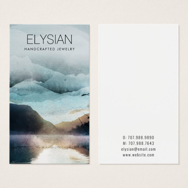Watercolor Mountains Earring Jewelry Display Cards (Front & Back)
