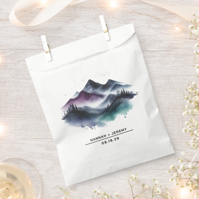 Watercolor Mountains Favor Bag (Clipped)