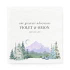 Watercolor Mountains Forest Rustic Wedding 