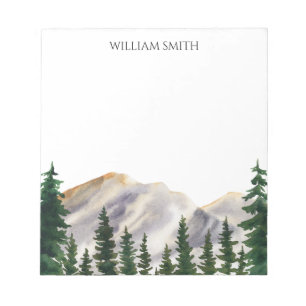 Watercolor Mountains Personalized Notepad