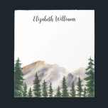Watercolor Mountains Personalized  Notepad<br><div class="desc">Watercolor forest mountains personalized notepad</div>
