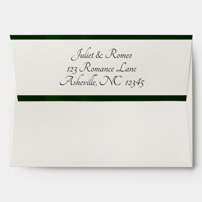Watercolor Mountains & Ribbon - Emerald Envelope (Back (Top Flap))
