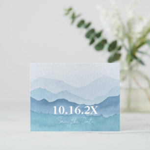 Watercolor Mountains Save The Date Postcard