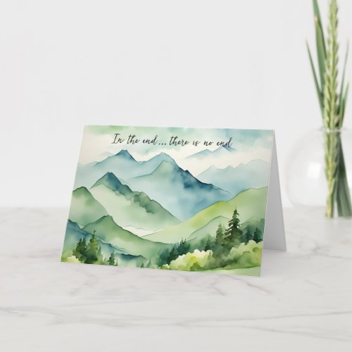 Watercolor Mountains Sympathy Card