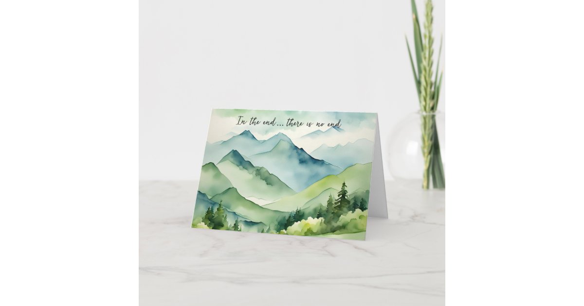 Watercolor Mountains Sympathy Card | Zazzle