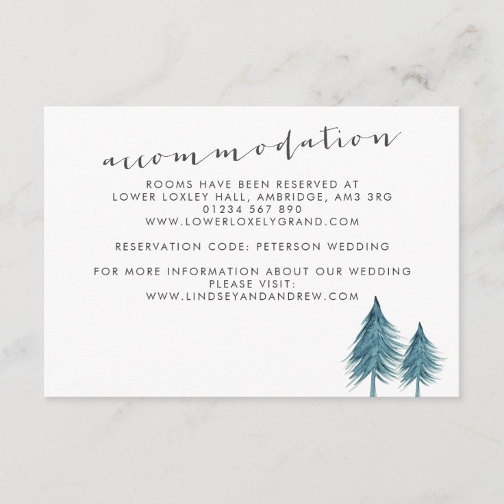 Watercolor Mountains Wedding Enclosure Card Zazzle