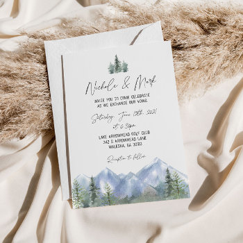 Watercolor Mountains Wedding Invitation by SugSpc_Invitations at Zazzle