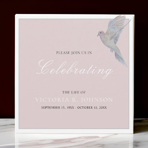 Watercolor Mourning Dove Celebration of Life Invitation