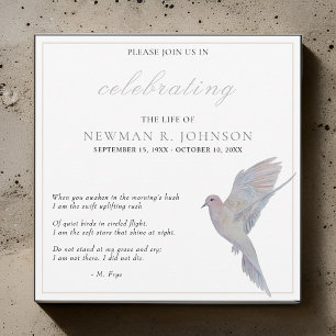 Watercolor Mourning Dove Celebration of Life Invitation