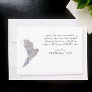 Watercolor Mourning Dove Funeral Thank You Card