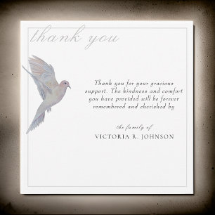 Watercolor Mourning Dove Funeral Thank You Card