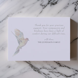 Watercolor Mourning Dove Funeral Thank You Card