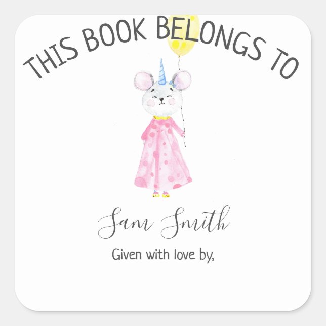 Watercolor mouse - bookplate (Front)