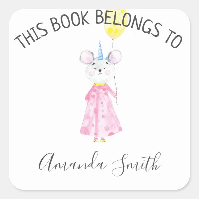 Watercolor mouse - bookplate (Front)