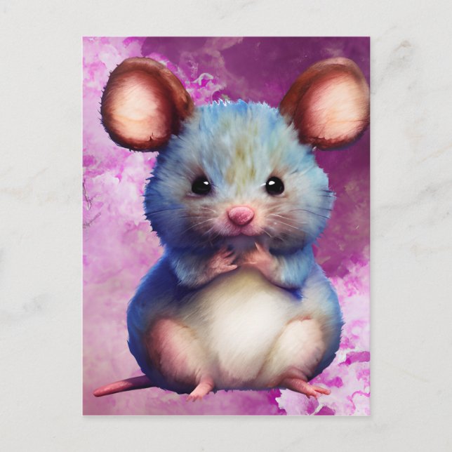 Watercolor Mouse Graphic Postcard (Front)
