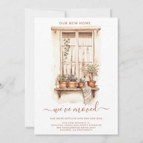 Watercolor Moving Home Ladder Shelf Announcement