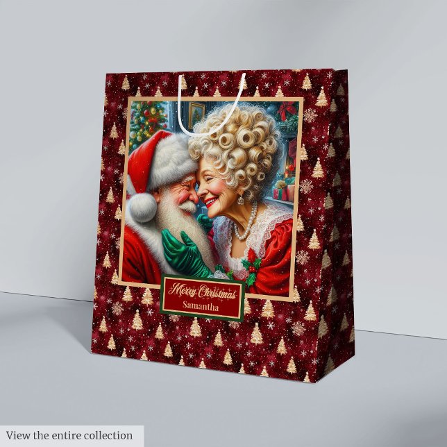 Watercolor Mr & Mrs Claus Christmas Holiday Bag (Watercolor Mr & Mrs Claus Christmas Holiday Bag)