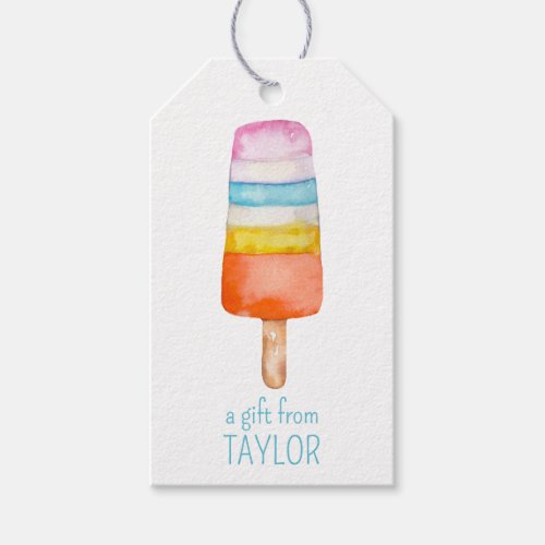 Watercolor Multicolor Popsicle Gift Tags