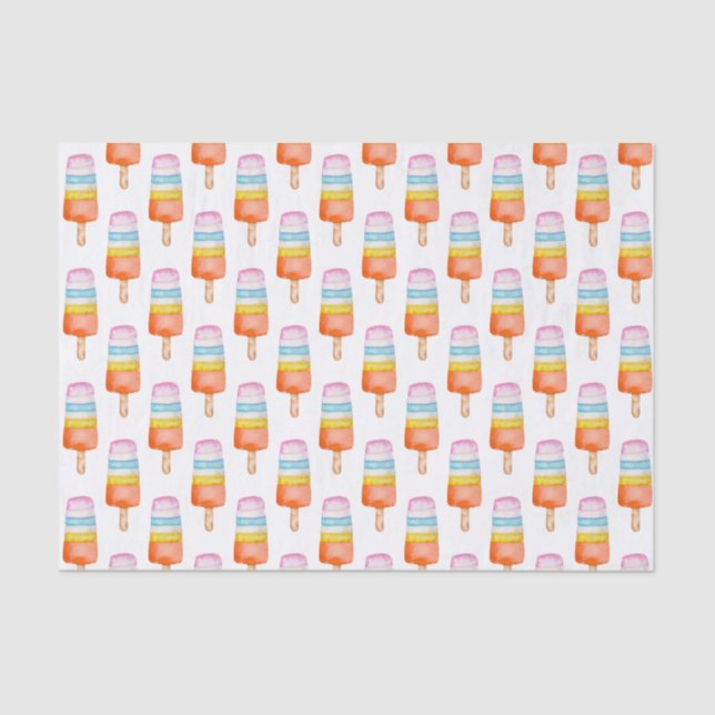 Watercolor Multicolor Popsicle Tissue Paper (Front)