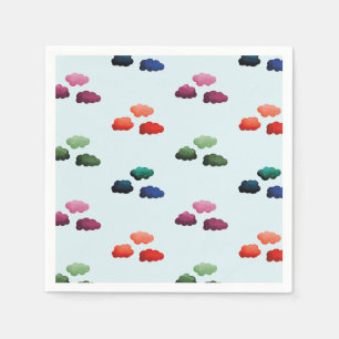 Watercolor multicolored clouds napkins