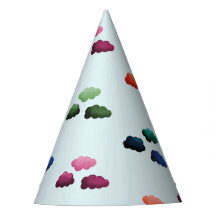 Watercolor multicolored clouds