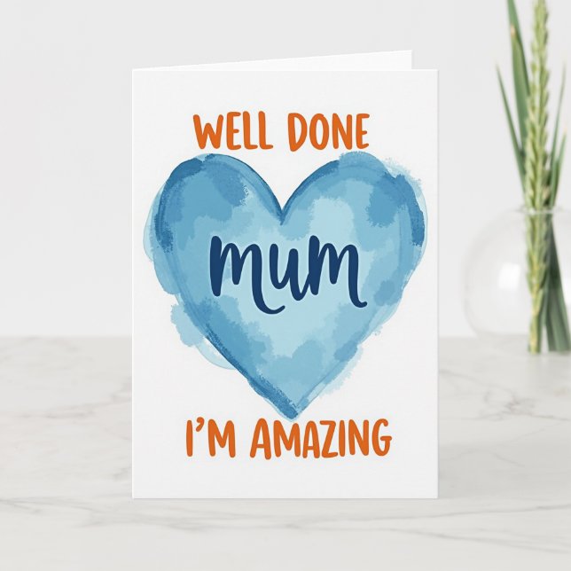 Watercolor Mum Amazing Card (Front)