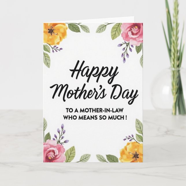 Watercolor Mums Day Wish Card (Front)