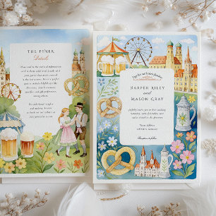 Watercolor Munich Oktoberfest Wedding Invitation