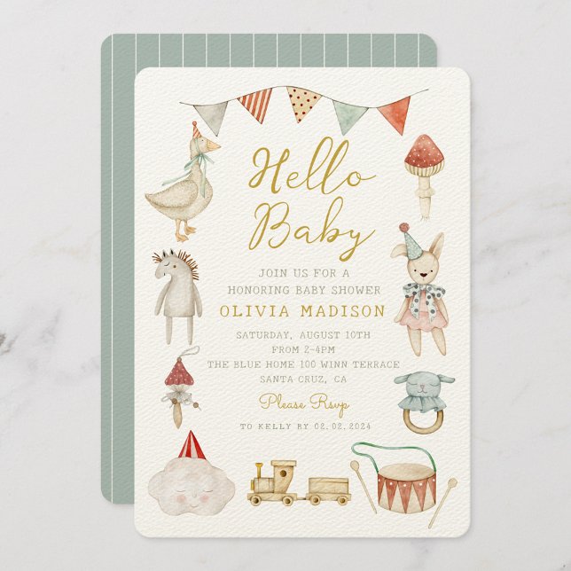 Watercolor Mushroom and Baby Shower Whimsical Invitation (Creator Uploaded)