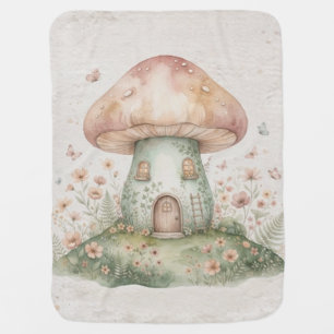 Watercolor Mushroom Baby Blanket – Whimsical Fairy