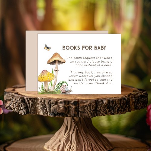 Watercolor Mushroom Baby Shower Books For Baby Enclosure Card
