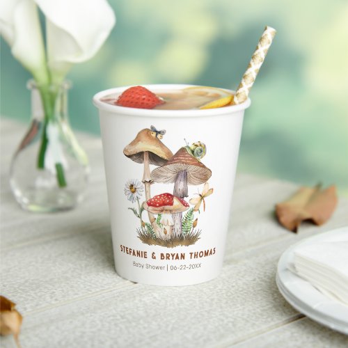 Watercolor Mushroom Baby Shower Paper Cups